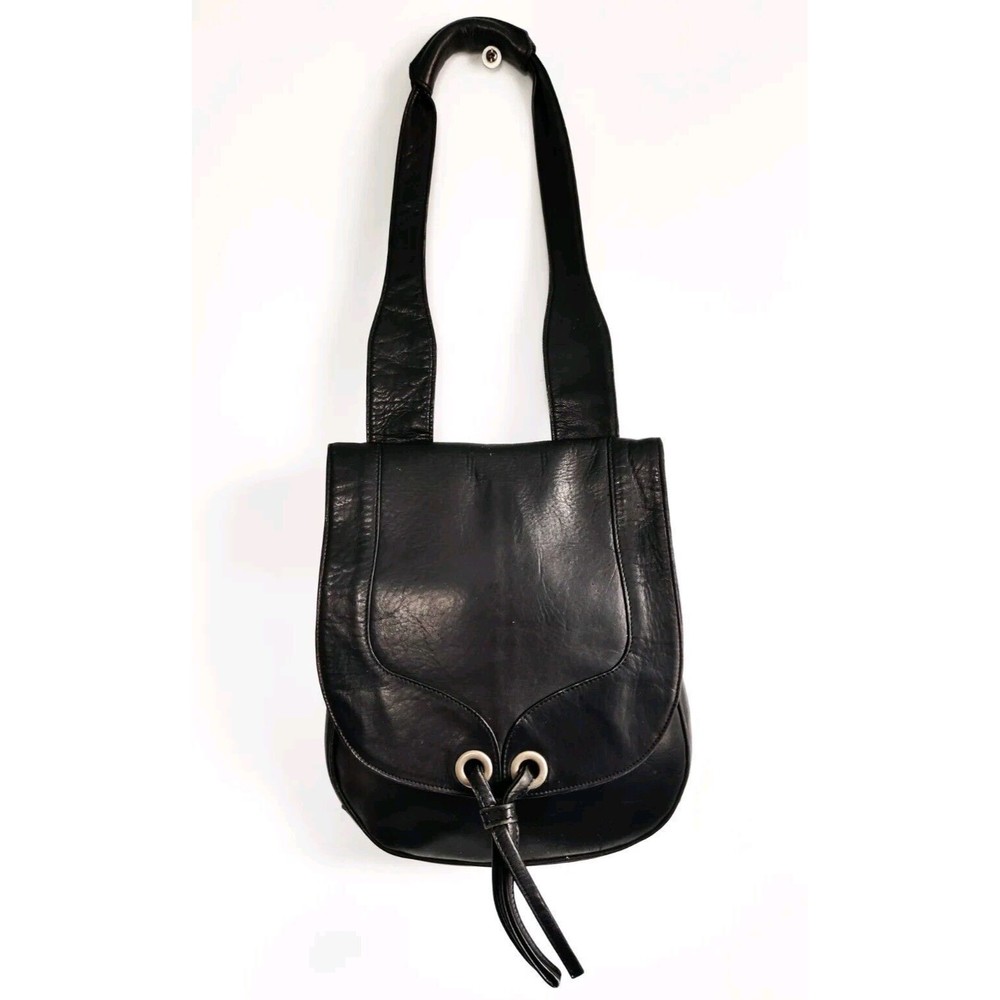 Latico Classic Black Leather Shoulder Bag
